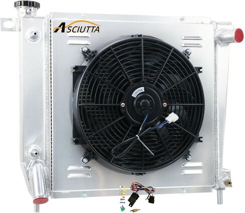 مشعاع ألومنيوم 3 صفوف - لمشعاعات فورد رينجر إكسبلورر برونكو II 1985-1994 2.9L 4.0L V6 + كفن + مروحة + مرحل in Kuwait