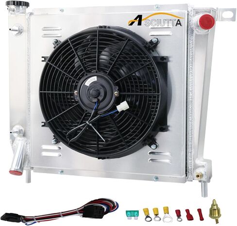 3 Row Aluminum Radiator - For 1985-1994 Ford Ranger Explorer Bronco II 2.9L 4.0L V6 Radiators + Shroud + Fan + Relay in Saudi Arabia