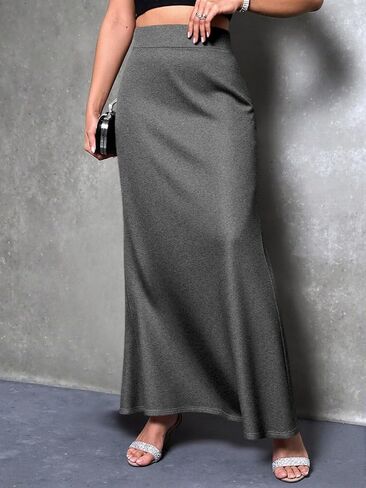 Skirt for Women- Comfy Foldover High Waist Long Flare A-Line Skirt Maxi Dress in Saudi Arabia