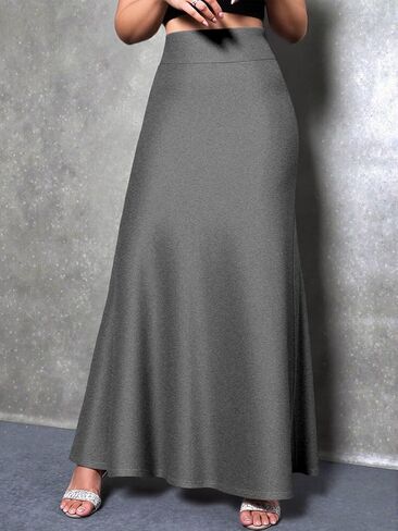 Skirt for Women- Comfy Foldover High Waist Long Flare A-Line Skirt Maxi Dress in Saudi Arabia