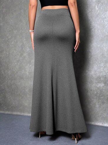 Skirt for Women- Comfy Foldover High Waist Long Flare A-Line Skirt Maxi Dress in Saudi Arabia