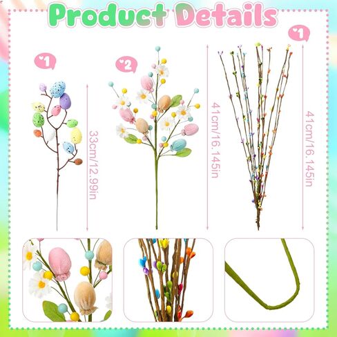 Easter Decorations Artificial Flowers with Eggs Bunny Vase Filler Set Spring Home Decor for Easter Basket Fillers Holiday Party Arrangement Bunny Table Decorations Gifts for Women in Saudi Arabia