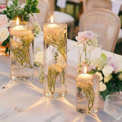 36 Pcs Wedding Floating Candle Flowers for Centerpieces Baby's Breath Vase Filler Artificial Flowers Decoration for Party Home Table Wedding Centerpieces Decoration in Saudi Arabia