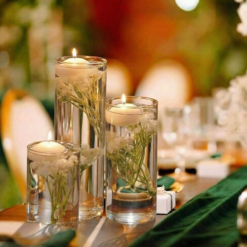 36 Pcs Wedding Floating Candle Flowers for Centerpieces Baby's Breath Vase Filler Artificial Flowers Decoration for Party Home Table Wedding Centerpieces Decoration in Saudi Arabia