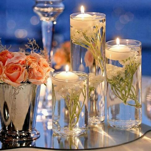 36 Pcs Wedding Floating Candle Flowers for Centerpieces Baby's Breath Vase Filler Artificial Flowers Decoration for Party Home Table Wedding Centerpieces Decoration in Saudi Arabia