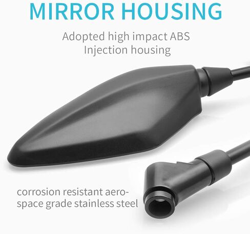 MZS Motorcycle Rear View Mirrors Compatible with MT03 MT07 MT09 MT10 FZ07 FZ09 Tenere 700 NC750X XL750 Transalp NX500 NT1100 CB650R CB500X CB500F, 8MM 10MM Side Mirror Handlebar Adjustable Black in Saudi Arabia