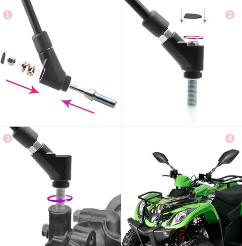 MZS Motorcycle Rear View Mirrors Compatible with MT03 MT07 MT09 MT10 FZ07 FZ09 Tenere 700 NC750X XL750 Transalp NX500 NT1100 CB650R CB500X CB500F, 8MM 10MM Side Mirror Handlebar Adjustable Black in Saudi Arabia