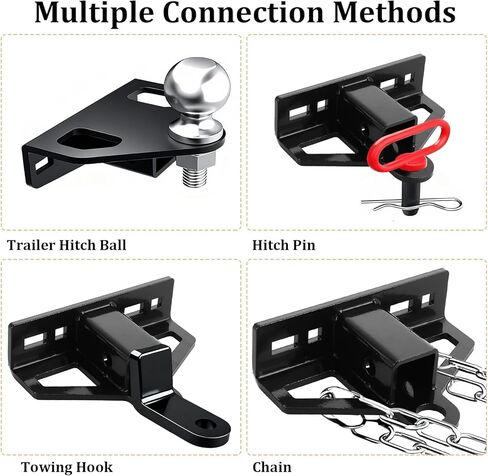 وصلة جزازة العشب بدون دوران مع جهاز استقبال 1-1/4 بوصة، ومسمار فولاذي شديد التحمل بسمك 6 مم على أجهزة استقبال وصلة المقطورة، متوافق مع العديد من موديلات جزازة العشب والجرار وعربة الجولف وATV وما إلى ذلك (بحد أقصى 7000 رطل) in Kuwait