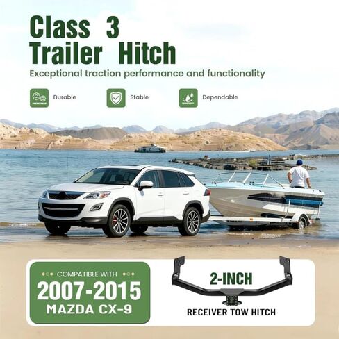 2Inch Receiver Trailer Hitch Class 3 Compatible with 2007-2015 Mazda CX-9 in Saudi Arabia