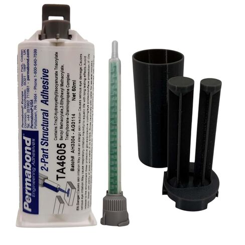 Permabond TA4605 Polyolefin Bonder, Off-White, 50mL Kit, Fast Set 5-10 Min, 1:1 Mix Ratio (Creates Bond with HDPE, PPCO, Nylon and More) (Cartridge Only, 400ML) in Saudi Arabia