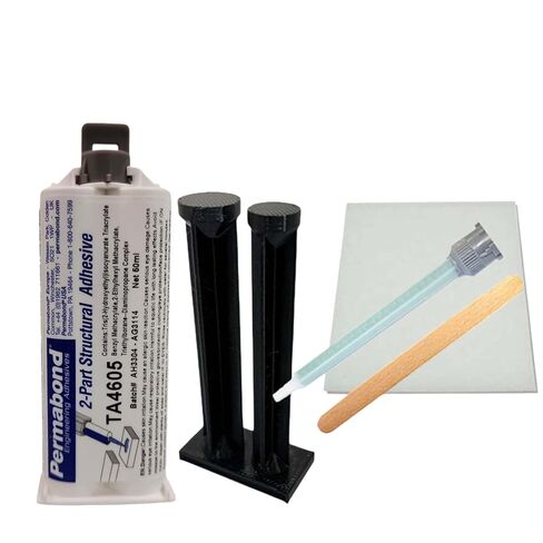 Permabond TA4605 Polyolefin Bonder, Off-White, 50mL Kit, Fast Set 5-10 Min, 1:1 Mix Ratio (Creates Bond with HDPE, PPCO, Nylon and More) (Cartridge Only, 400ML) in Saudi Arabia