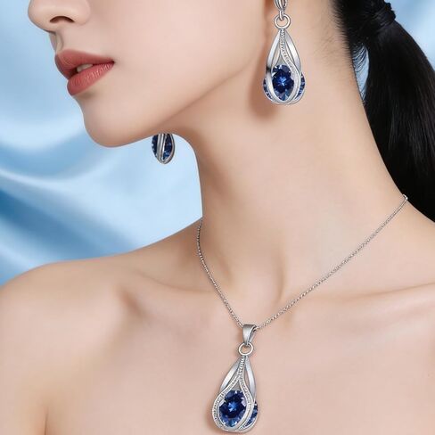 Rhinestone Jewelry Set, Elegant Necklace & Earring Set Silver Crystal Bridal Jewelry for Weddings & Proms in Saudi Arabia