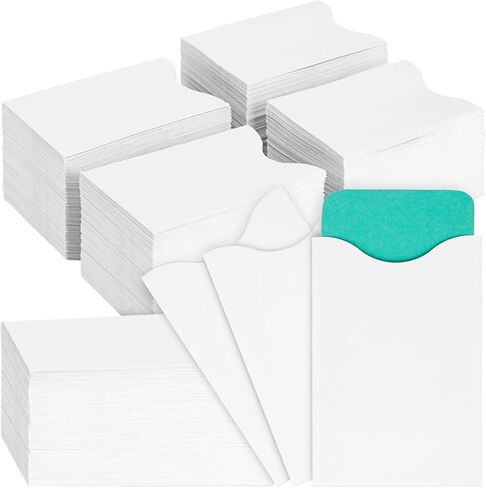 Stockroom Plus 500-Pack Key Card Envelopes Sleeves, White, Blank Hotel, Motel Cover Holders for Business Guests, Bulk Protector Packets for ID, Credit, Gift Cards (3.5x2.3 in) in Kuwait