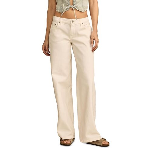 حذاء Lucky Brand نسائي واسع الساق متوسط ​​الارتفاع، غسول أبيض، 28 عرض × 30 طول in Saudi Arabia