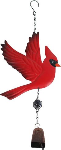 Tinsow Cardinal Bird Wind Chime Christmas Hanging Decorations Bell Outdoor Wind Chime Outdoor Decoration for Patio, Deck, Yard, Garden (Red-Flaping) in Saudi Arabia
