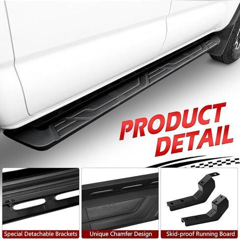 Dermon 7 Inch Running Boards Compatible with 2024 2025 Toyota Tacoma Double Cab Crew Cab 4-Door Side Steps Nerf Bars 600Lbs Heavy Duty Manganese Steel + ABS Black in Kuwait