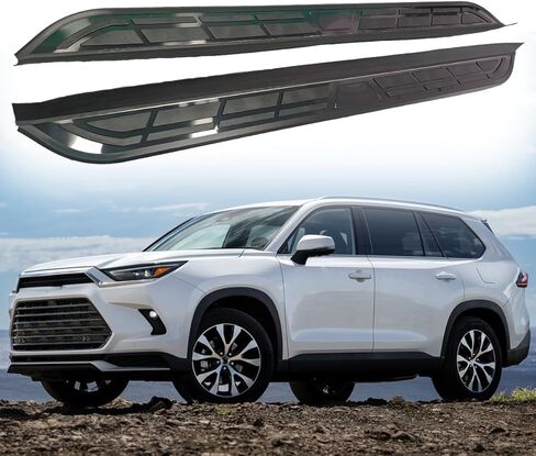 2 قطعة لوحة تشغيل بدواسات جانبية Nerf Bar مناسبة لتويوتا جراند هايلاندر 2024 2025 2026 in Saudi Arabia