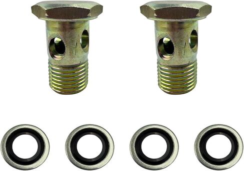2 PCS VGT Turbo Coolant Line Banjo Connector Screw,Water Inlet Tube Bolt with Sealing Washers Compatible with 2007.5-2023 Dodge Cummins 6.7L 2500 3500 4500 5500 68014997AA 68005451AA in Kuwait