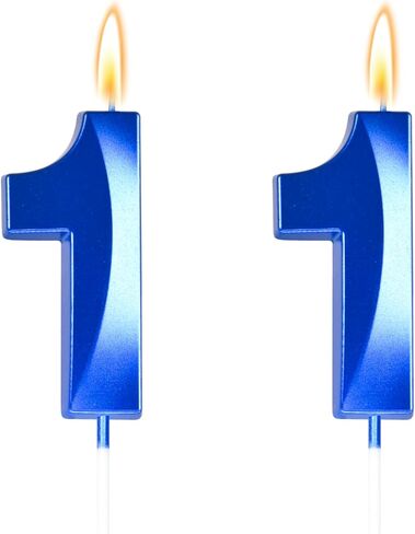 Big 2.76 inch Blue 11 Birthday Candle 11th Birthday Decorations for Boys, 11th Birthday Candles for Bruh Im 11 Birthday Decorations,Number 11 Candles in Kuwait