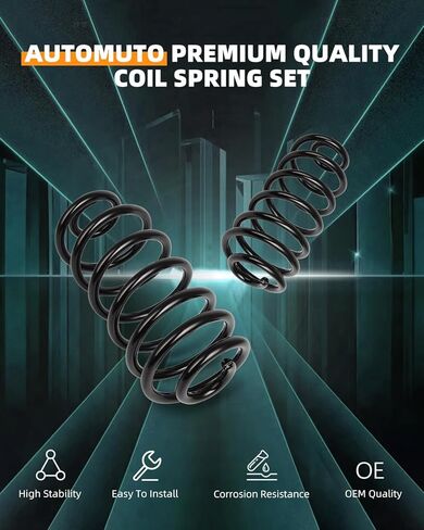 AUTOMUTO 2PCS Rear Suspension Coil Spring Set Compatible with 2006 for Chevy for Malibu, 2005-2010 for Pontiac G6 - Replace CC81367 Coil Springs in Saudi Arabia