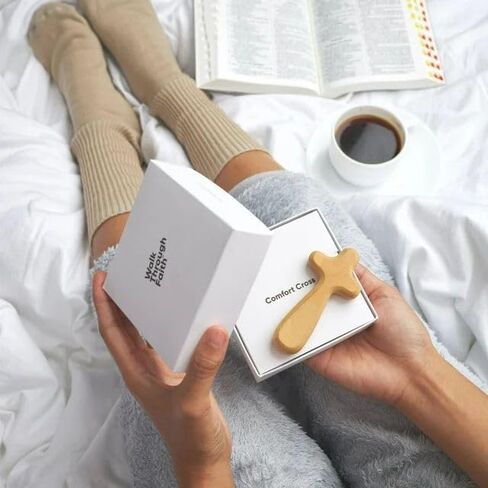 Tangseajiao 1 Pc 2.34" Small Wooden Crosses, Hand Held Prayer Comfort Crosses, Christian Church Gifts Mini Holding Crucifix for Christmas in Kuwait