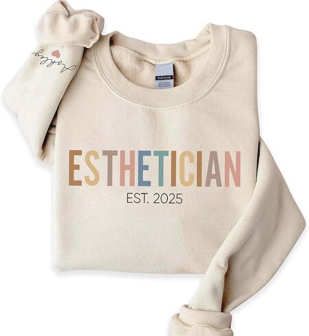 Personalized Esthetician Sweatshirt, Custom Skincare Specialist Shirt, Beauty Professional Gift, Gift for Spa Therapist in Saudi Arabia