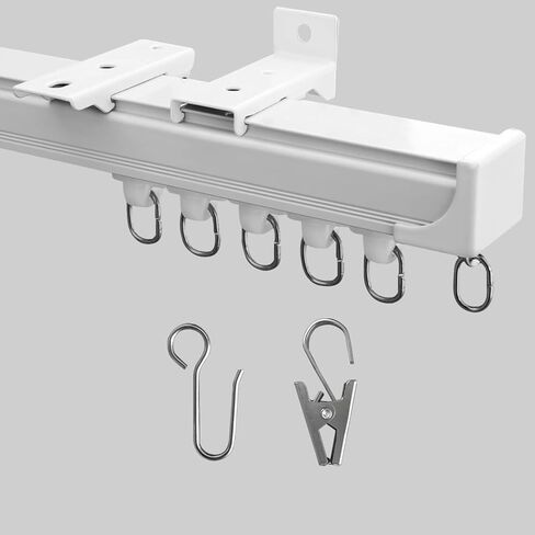 ستارة شراعية مسار السكك الحديدية، بكرات عجلات كتم الصوت، مسارات ستائر شديدة التحمل، 20 قطعة، أسود in Kuwait