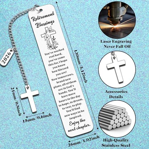 Christian Retirement Gift for Woman Man Best Happy Cool Retirement Gifts for Women Men Friends Happy Retired Going Away Leaving Farewell Gifts for Coworkers Women Men Retirement Blessings Bookmarks in Saudi Arabia