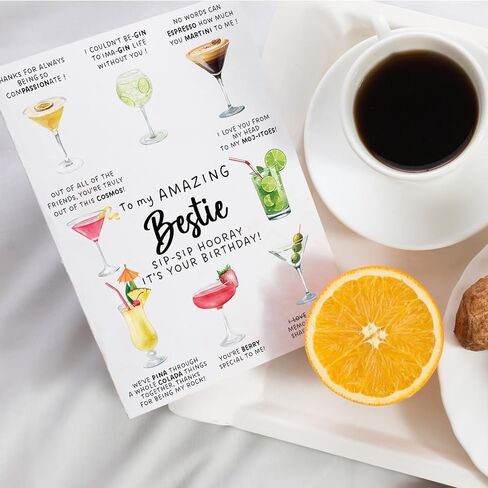 Cocktail Birthday Card for Best Friend–Funny and Cute Greeting Card for Women Bestie or Friend–Friendship Birthday Card for Her–Birthday Gift Card Alternative for Girls Night or BFF Surprise (Type-A) in Saudi Arabia