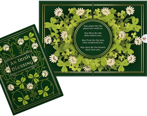 بطاقة Lovepop St. Patrick Day المنبثقة لها وله - بطاقات تهنئة ثلاثية الأبعاد للأولاد والبنات والرجال والنساء - نعمة أيرلندية - بطاقة مقاس 5 × 7 بوصة - تتضمن بطاقة ملاحظات فارغة ومظروف in Saudi Arabia