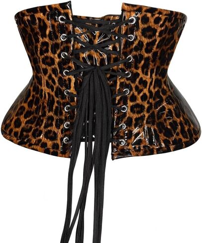 Daisy corsets Women's Daisy Corsets Womens Pvc Cheetah Steel Boned Mini Cincher Waist Cincher Top & Plus Size in Saudi Arabia
