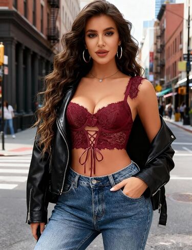 Lingerie Sets for Women Underwire Sexy Rave Outfits Lace Up Corset Garter Lingerie Bra and Skirt Sets with G-String in Saudi Arabia