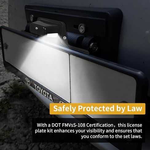 LED License Plate Light with Steel Bracket, Waterproof 12V Universal Trailer Tag Lamp for Truck RV Boat Utility Vehicle Semi Truck, DOT Compliant, ABS Housing, Submersible Design in Saudi Arabia