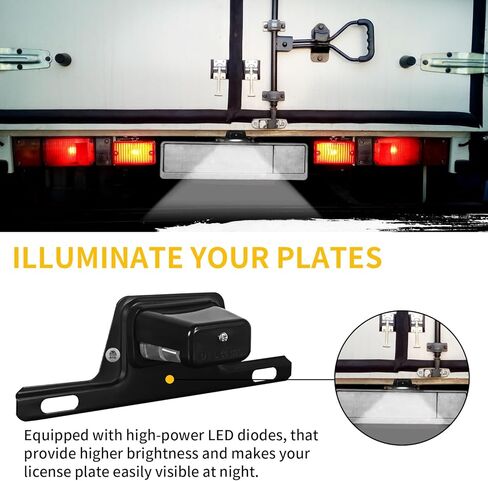 LED License Plate Light with Steel Bracket, Waterproof 12V Universal Trailer Tag Lamp for Truck RV Boat Utility Vehicle Semi Truck, DOT Compliant, ABS Housing, Submersible Design in Saudi Arabia