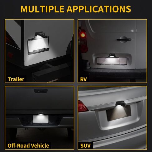 LED License Plate Light with Steel Bracket, Waterproof 12V Universal Trailer Tag Lamp for Truck RV Boat Utility Vehicle Semi Truck, DOT Compliant, ABS Housing, Submersible Design in Saudi Arabia