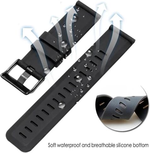 Waterproof Rubber Watchband Fit for Suunto Traverse Series Alpha Watch 24mm Silicone Straps with Stainless Steel Clasp (Color : Black x Black, Size : 24mm) in Saudi Arabia