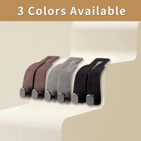 2Pack Car Seat Headrest Hooks - Double Hook Design for Handbags, Purses, Bags,Car Purse Hook,Car Accessories for Women(Brown) in Saudi Arabia