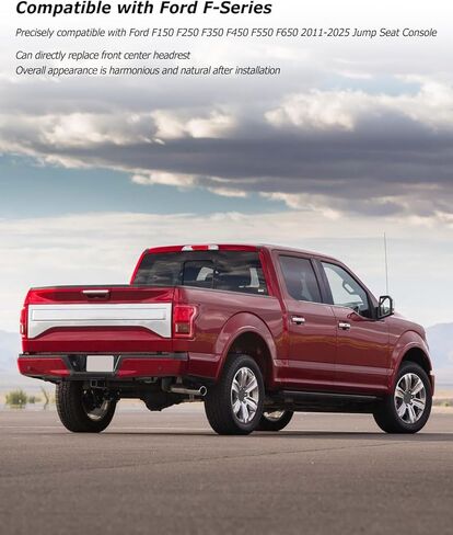 صينية مسند الرأس لتنظيم وحدة التحكم المركزية الأمامية متوافقة مع Ford F150 F250 F350 F450 F550 F650 2011-2025، ملحقات تخزين منظم العملات المعدنية لوحدة التحكم المركزية للشاحنة، مقعد القفز فقط in Kuwait