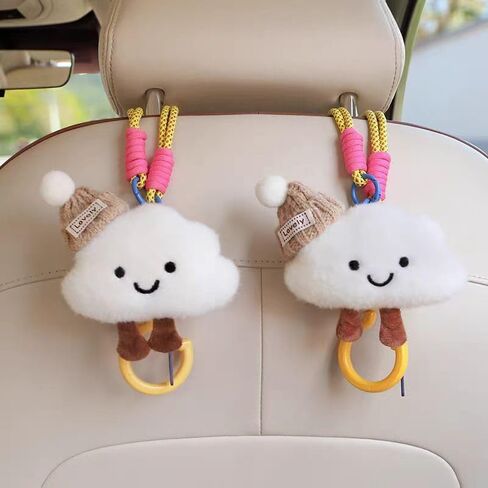 Car Seat Headrest Hook 2 Pack Hooks Hanger Storage Organizer Universal for Handbag Purse Coat, Cute Car Accessories for Women (Burger+ fries) in Saudi Arabia