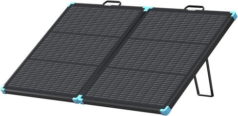 Renogy 100W حقيبة محمولة للطاقة الشمسية، شاحن شمسي قابل للطي من النوع N عالي الكفاءة بنسبة 25% لمحطة الطاقة، متين لعقود من الزمن، أخف وزنًا بنسبة 19% مع مساند، من أجل انقطاع التيار الكهربائي للتخييم خارج الشبكة in Kuwait