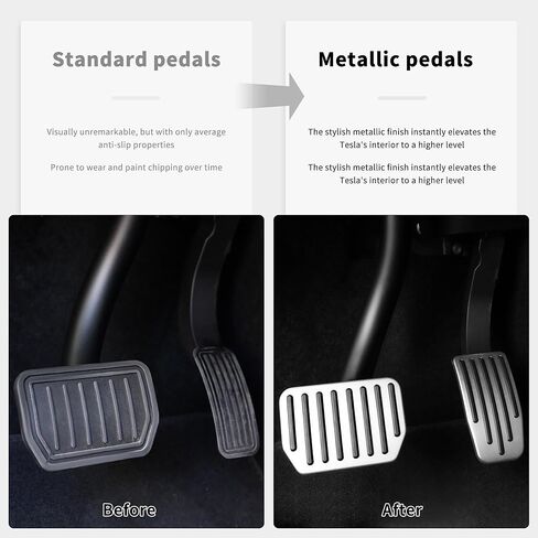 Performance Pedal Pads Cover Foot Aluminum Non-Slip Pedals Compatible With Tesla Model Y(Juniper) Model 3(Highland) and Tesla Model 3/Y 2017-2026 in Saudi Arabia