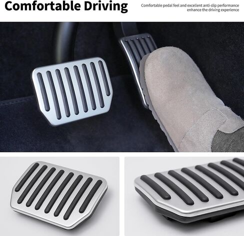 Performance Pedal Pads Cover Foot Aluminum Non-Slip Pedals Compatible With Tesla Model Y(Juniper) Model 3(Highland) and Tesla Model 3/Y 2017-2026 in Saudi Arabia