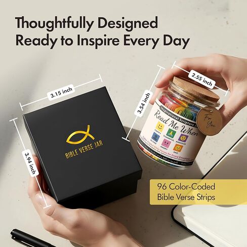 اقرأني عندما جرة آيات الكتاب المقدس للتشجيع اليومي، جرة الكتاب المقدس 96 لونًا مرمزة للعواطف والمشاعر، هدايا دينية ملهمة للنساء، هدية مسيحية لجميع الأعمار in Kuwait