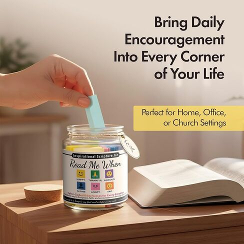 اقرأني عندما جرة آيات الكتاب المقدس للتشجيع اليومي، جرة الكتاب المقدس 96 لونًا مرمزة للعواطف والمشاعر، هدايا دينية ملهمة للنساء، هدية مسيحية لجميع الأعمار in Kuwait