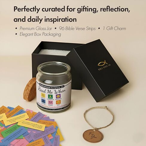 اقرأني عندما جرة آيات الكتاب المقدس للتشجيع اليومي، جرة الكتاب المقدس 96 لونًا مرمزة للعواطف والمشاعر، هدايا دينية ملهمة للنساء، هدية مسيحية لجميع الأعمار in Kuwait