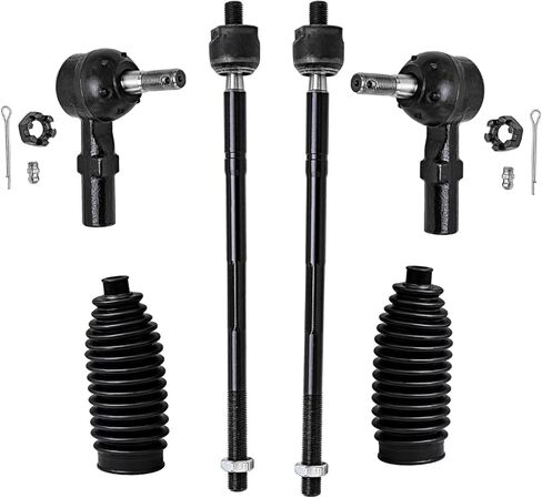 محور ديترويت - مجموعة قضبان ربط أمامية مكونة من 6 قطع لسيارة Toyota Camry Avalon Sienna Solara Lexus ES300، 4 قضبان ربط خارجية وداخلية وحذاءين بديل لمجموعة التعليق in Kuwait