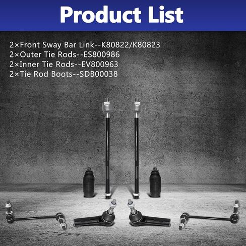 8Pcs Front Inner Outer Tie Rod Ends Boot Sway Bar Compatible With 2011-2020 Dodge Charger Challenger, 2011-2014 CHRYSLER 300 - EV800963 ES800986 K80823 in Saudi Arabia