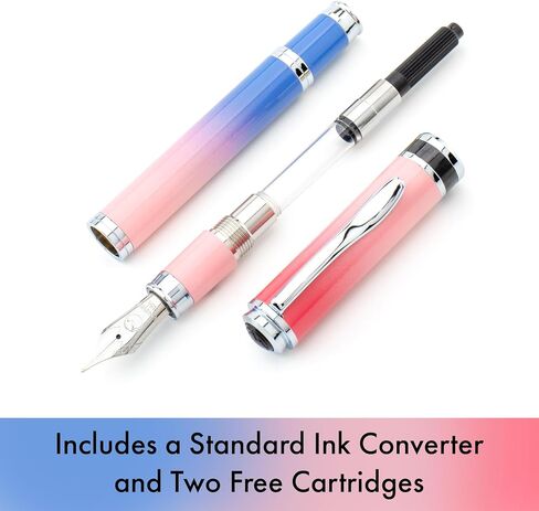 Monteverde USA Innova Ombre Fusion Charm (Violet/Pink/Magenta Gradient Finish) Fountain Pen - Broad Nib, Refillable, Gift Case, Luxury Pen in Saudi Arabia
