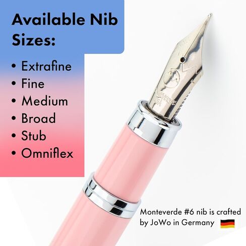 Monteverde USA Innova Ombre Fusion Charm (Violet/Pink/Magenta Gradient Finish) Fountain Pen - Broad Nib, Refillable, Gift Case, Luxury Pen in Saudi Arabia