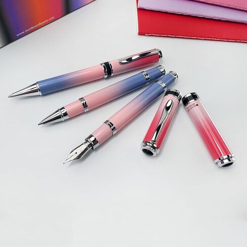 Monteverde USA Innova Ombre Fusion Charm (Violet/Pink/Magenta Gradient Finish) Fountain Pen - Broad Nib, Refillable, Gift Case, Luxury Pen in Saudi Arabia